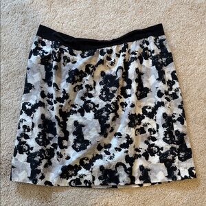 LOFT Black and White A-Line Skirt